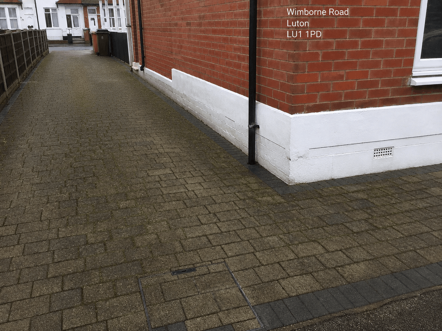 Driveway before and after jet washing - before