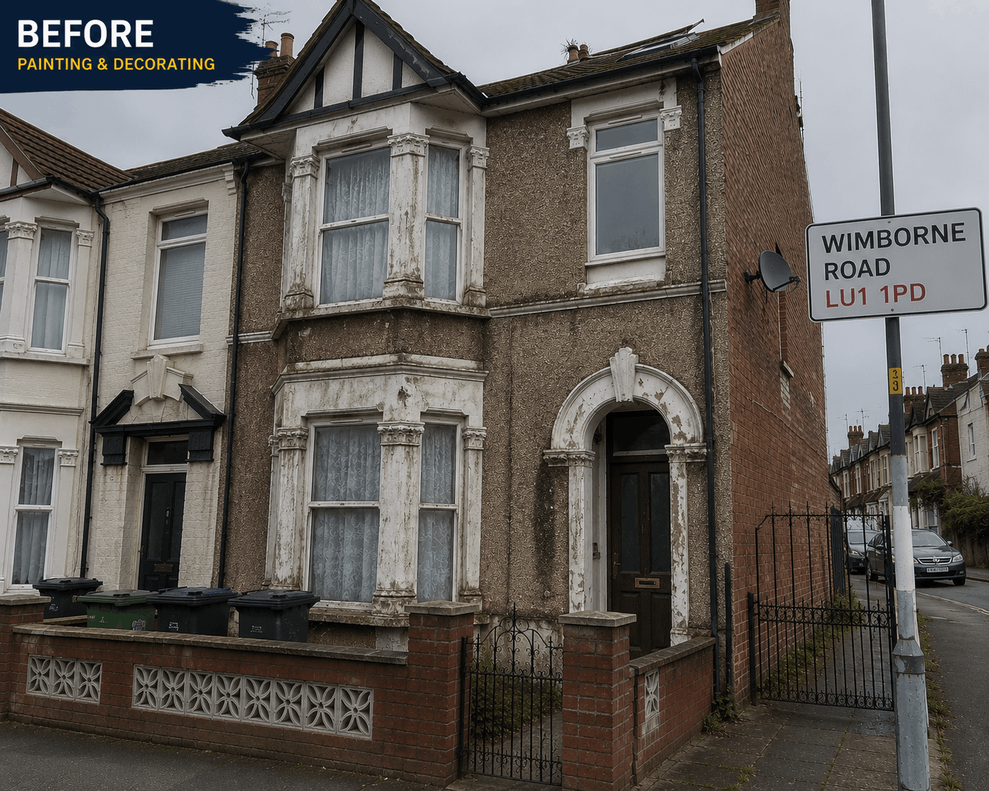 House Painting & Decorating before and after professional painting - before